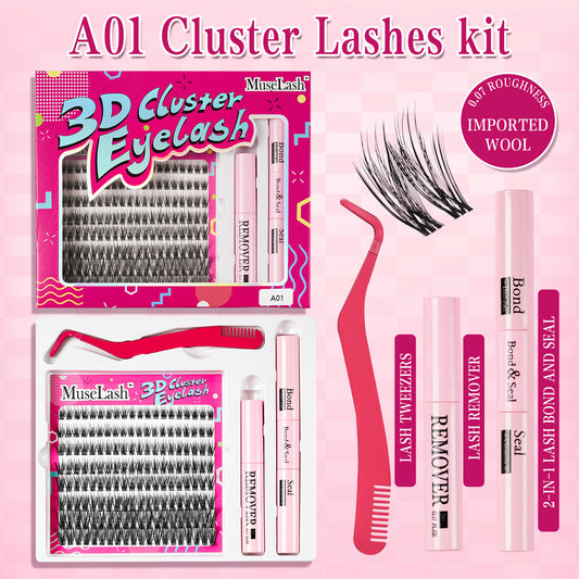 3D DIY Cluster Lashes Kit with Bond and Seal