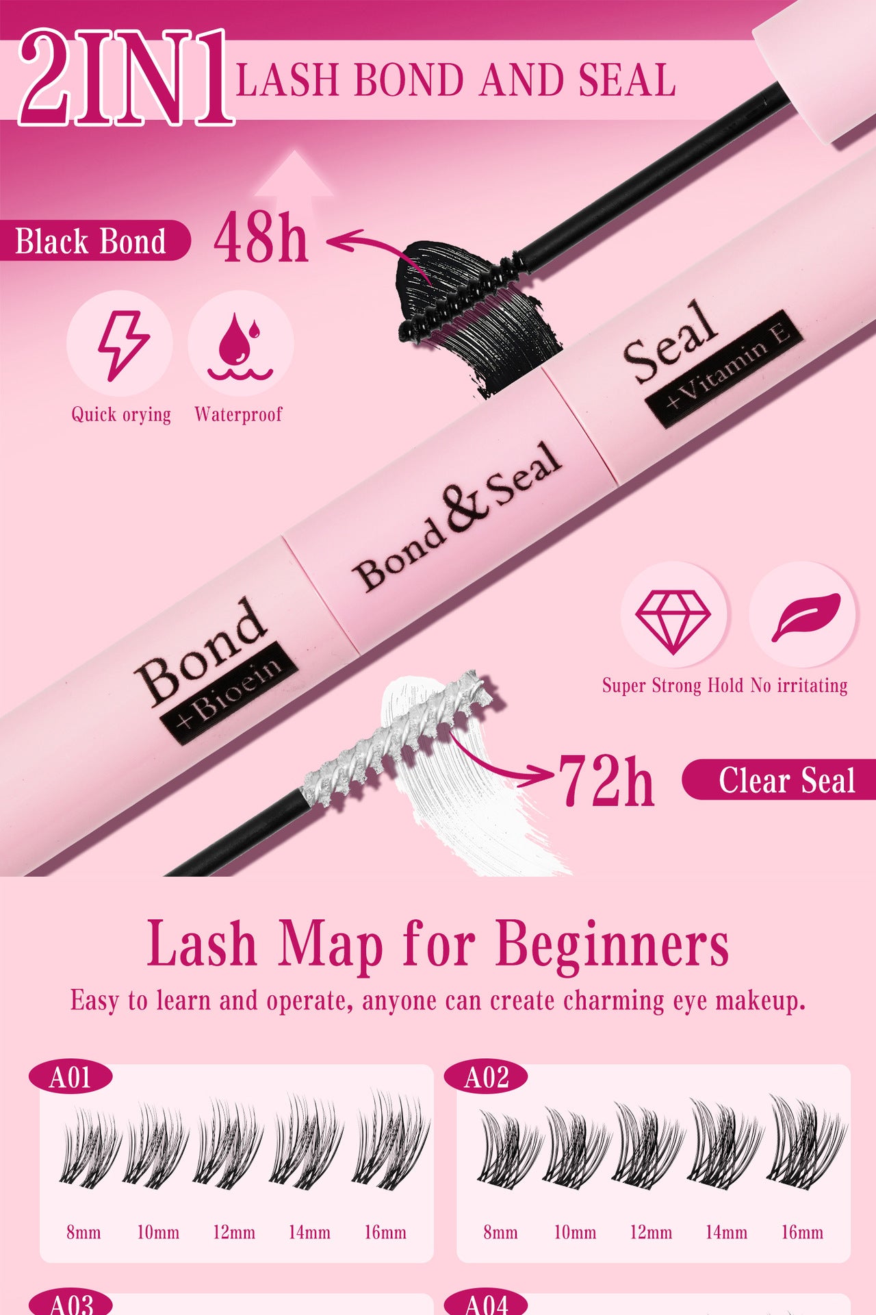 3D DIY Cluster Lashes Kit with Bond and Seal