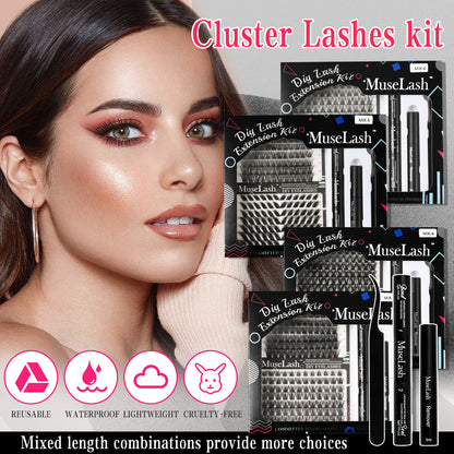 DIY Cluster Lashes Kit - Mixed Length Reusable Eyelash Extensions