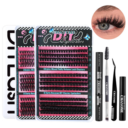 CMAYOME 456PCS D Curl Cluster Lashes Kit