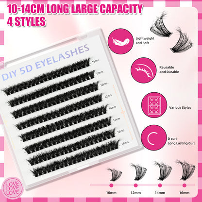 DIY 5D Volume Eyelashes Mixed Length Kit