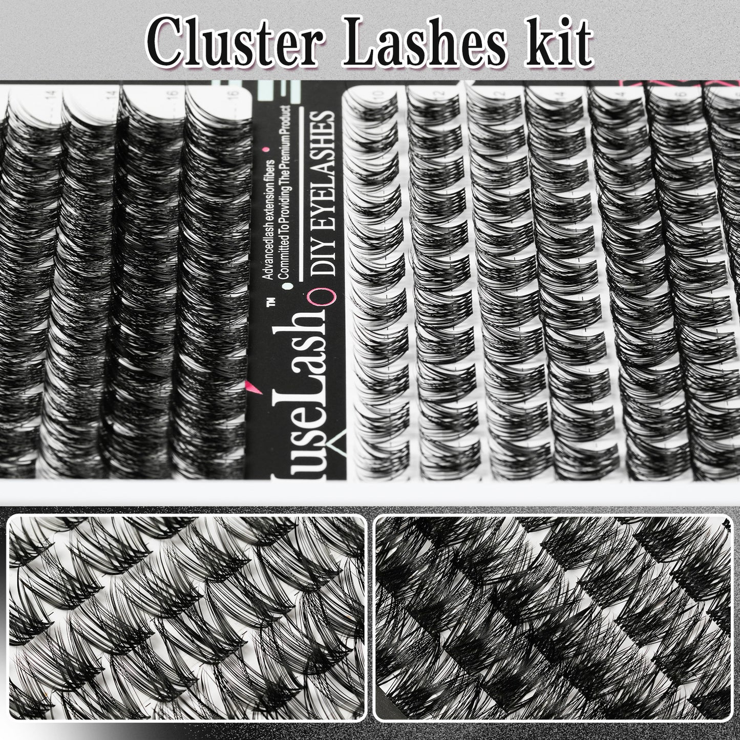 DIY Cluster Lashes Kit - Mixed Length Reusable Eyelash Extensions