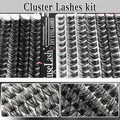 DIY Cluster Lashes Kit - Mixed Length Reusable Eyelash Extensions