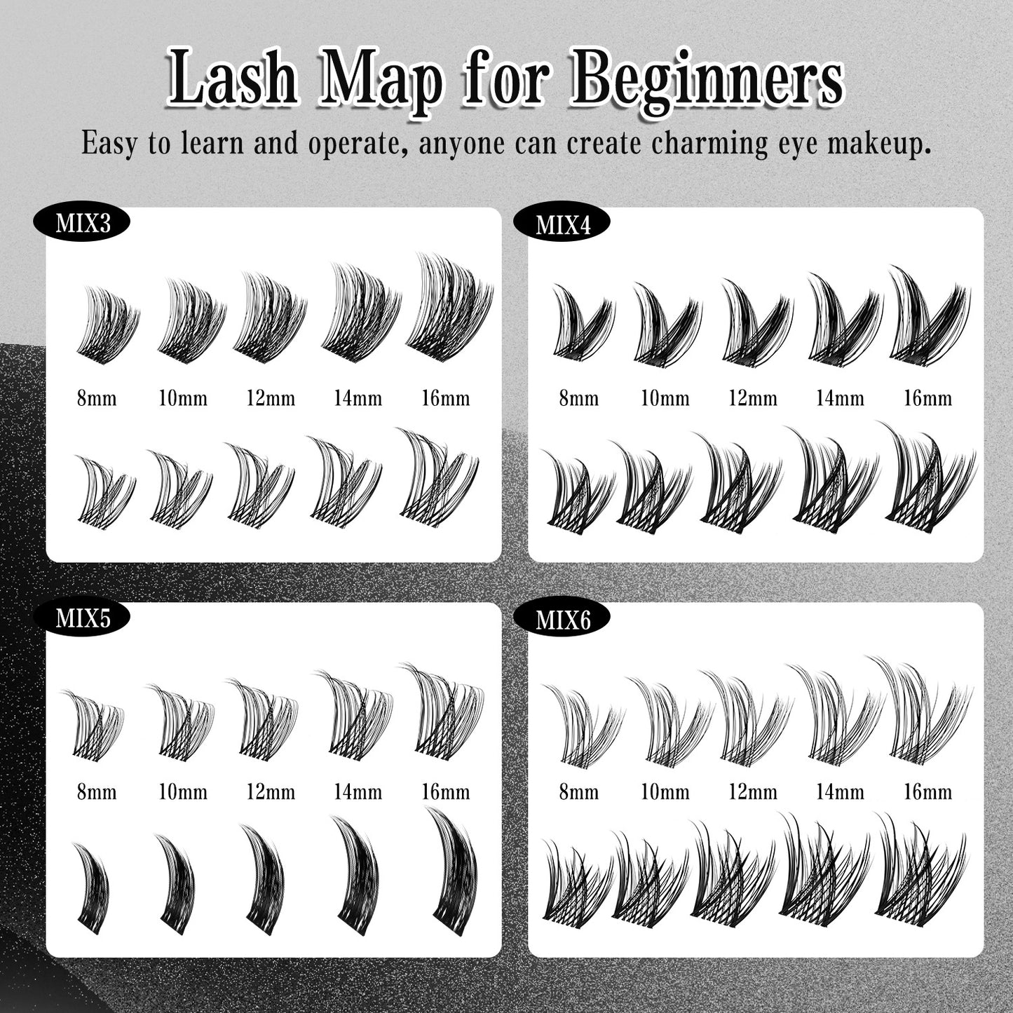 DIY Cluster Lashes Kit - Mixed Length Reusable Eyelash Extensions