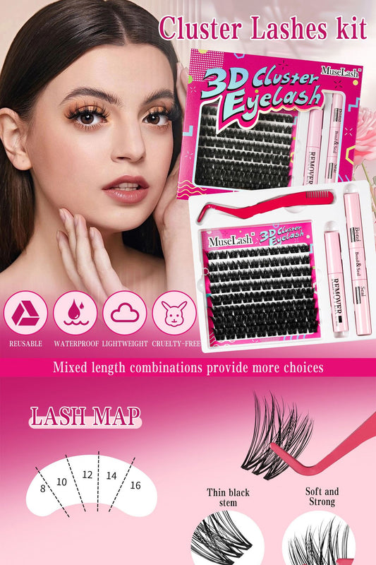 3D DIY Cluster Lashes Kit with Bond and Seal