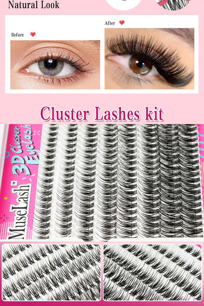 3D DIY Cluster Lashes Kit with Bond and Seal