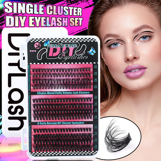 CMAYOME 456PCS D Curl Cluster Lashes Kit