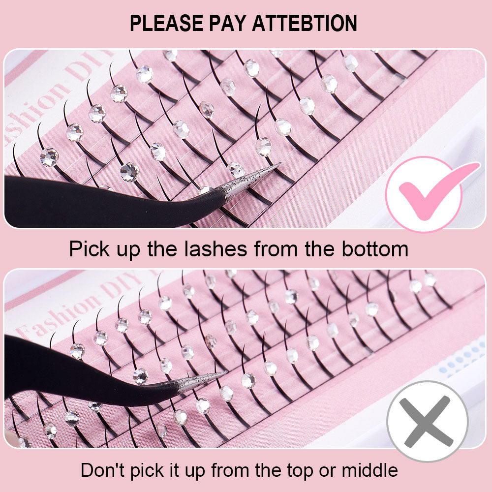 Crystal Glitter Individual Lashes With Flexible Lengths