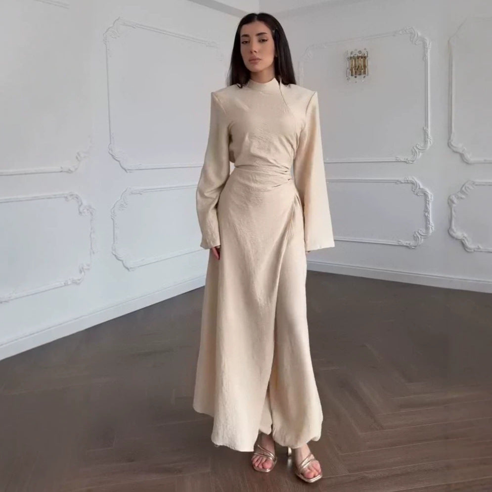 Long Sleeve Wrap Top & Wide-Leg Pants Set