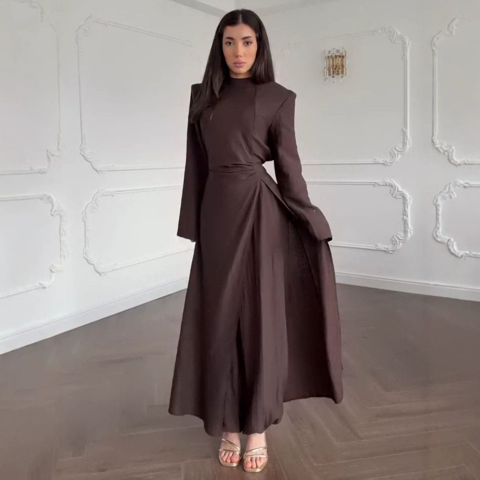 Long Sleeve Wrap Top & Wide-Leg Pants Set