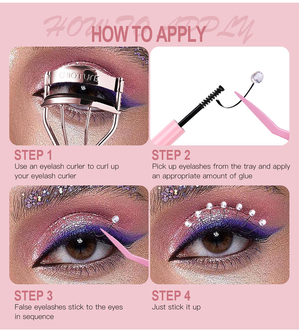 Crystal Glitter Individual Lashes With Flexible Lengths