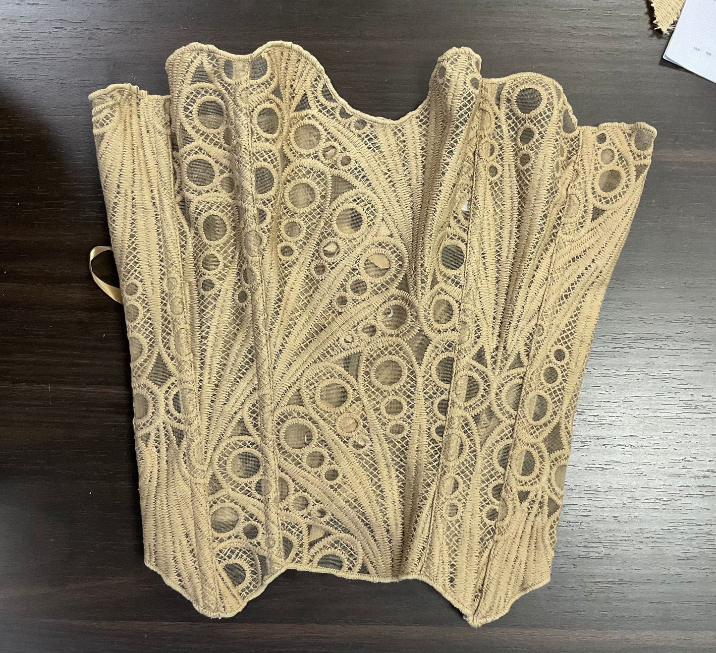 Multi-Color Embroidered Lace Strapless Corset Top