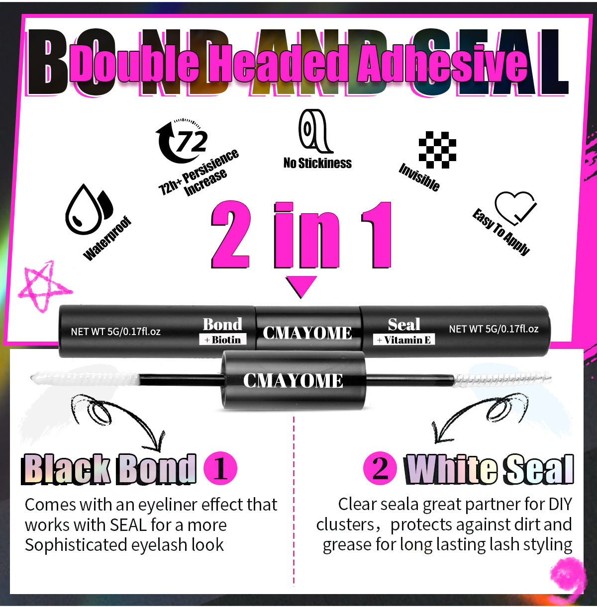 CMAYOME 456PCS D Curl Cluster Lashes Kit