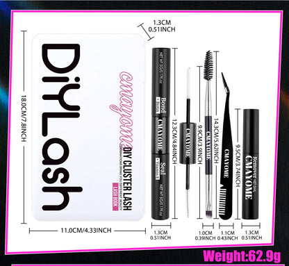 CMAYOME 456PCS D Curl Cluster Lashes Kit