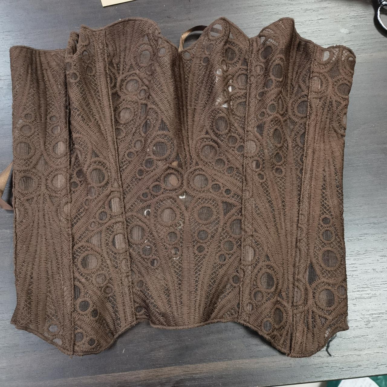 Multi-Color Embroidered Lace Strapless Corset Top