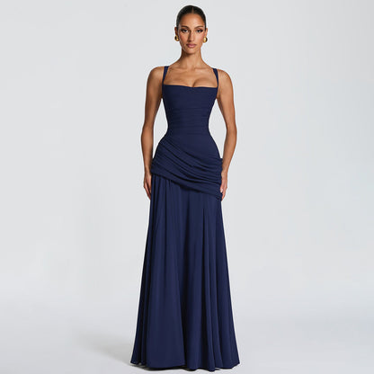 Seraphina Ruched Corset Square Neck Maxi Dress