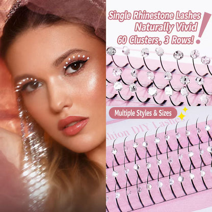 Crystal Glitter Individual Lashes With Flexible Lengths