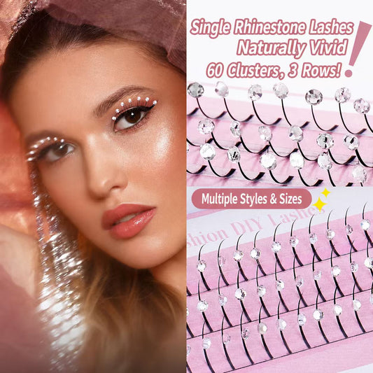 Crystal Glitter Individual Lashes With Flexible Lengths