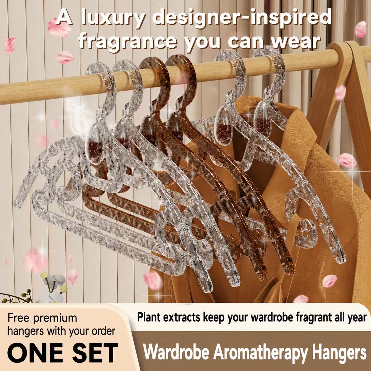 Long-Lasting Aromatherapy Clothes Hangers Non-Slip Wardrobe Organizer