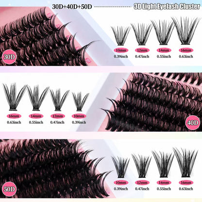 300PCS Multi-D DIY Cluster Lashes Kit