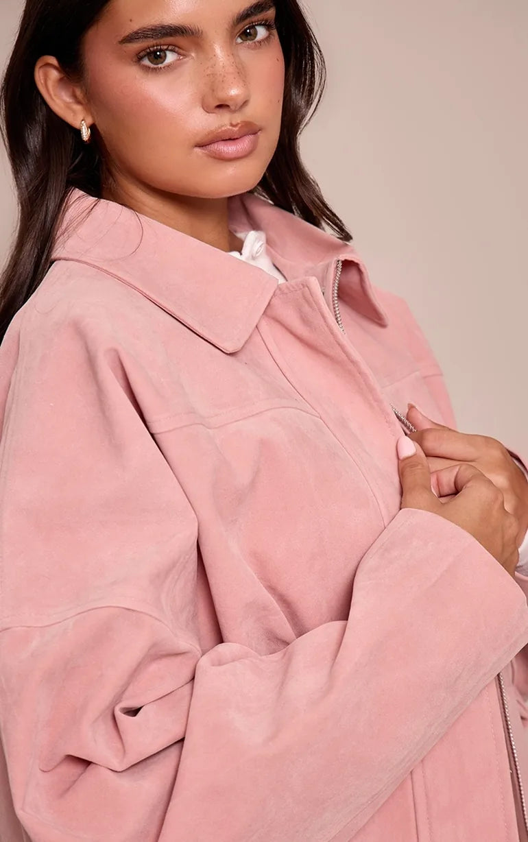 2026 Autumn Women’s Suede Pilot Jacket – Cropped Aviator Style