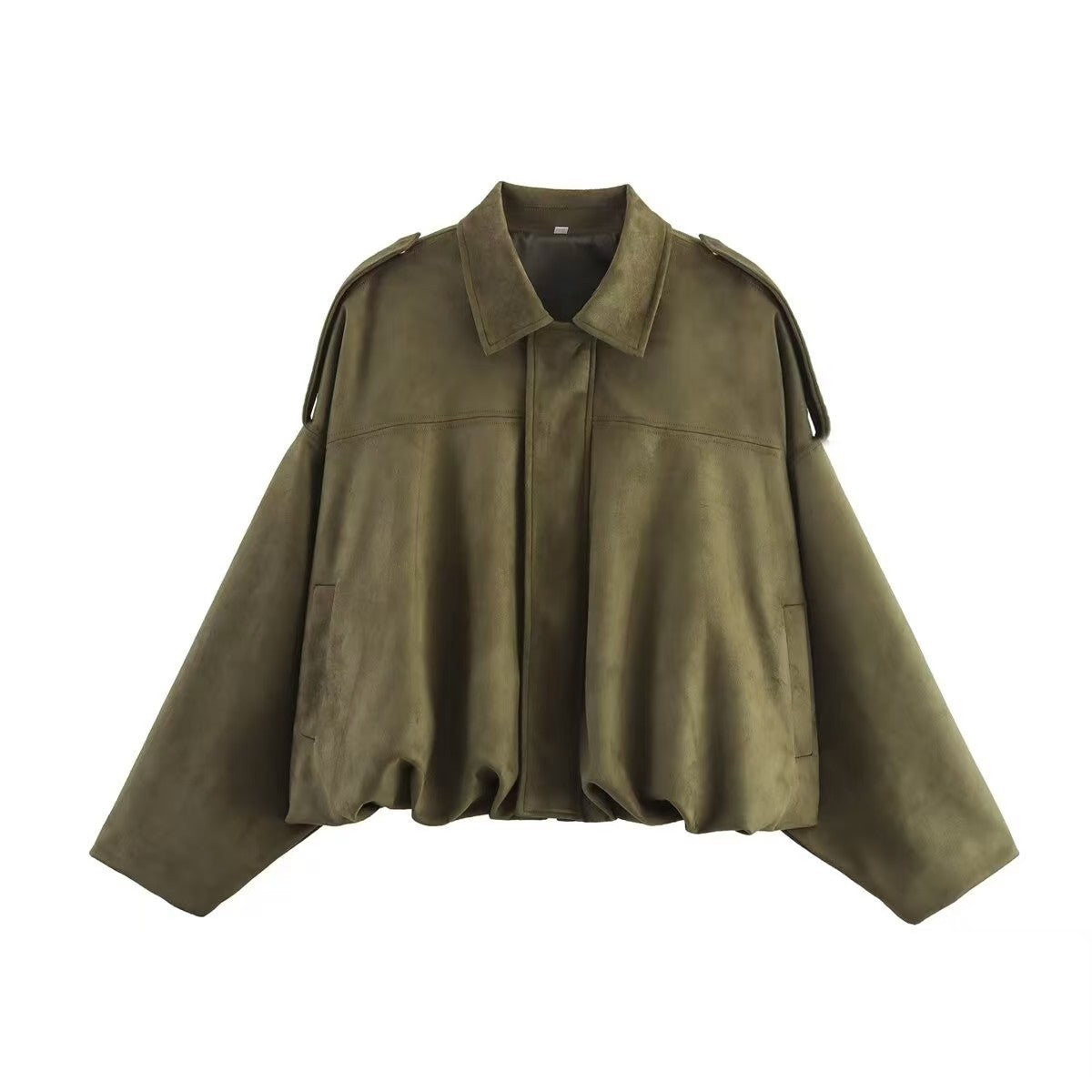 2026 Autumn Women’s Suede Pilot Jacket – Cropped Aviator Style