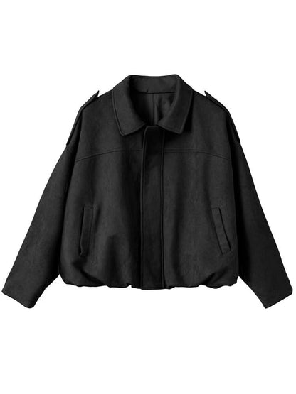 2026 Autumn Women’s Suede Pilot Jacket – Cropped Aviator Style