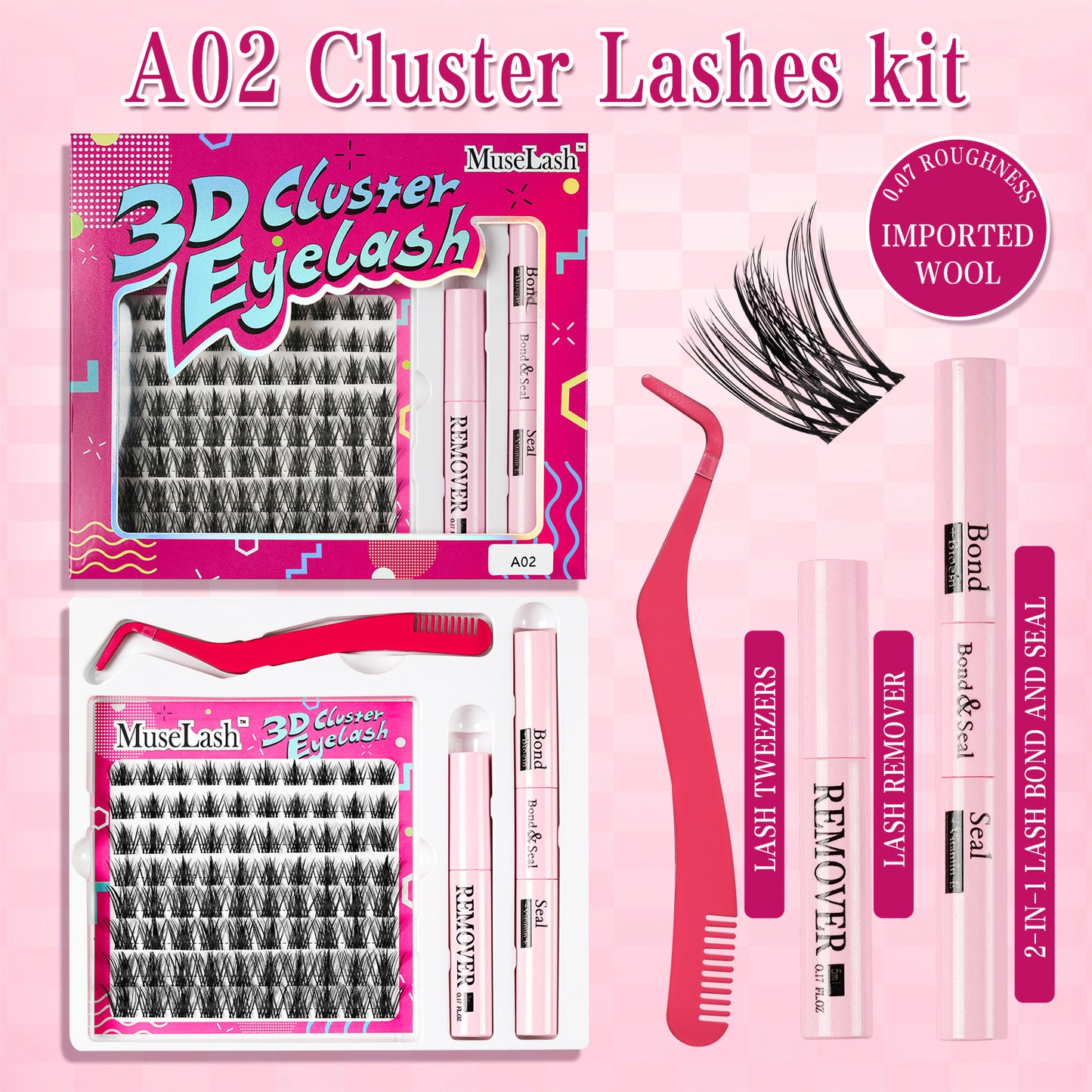 3D DIY Cluster Lashes Kit with Bond and Seal