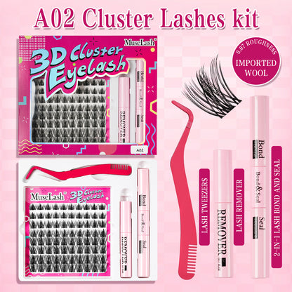 3D DIY Cluster Lashes Kit with Bond and Seal