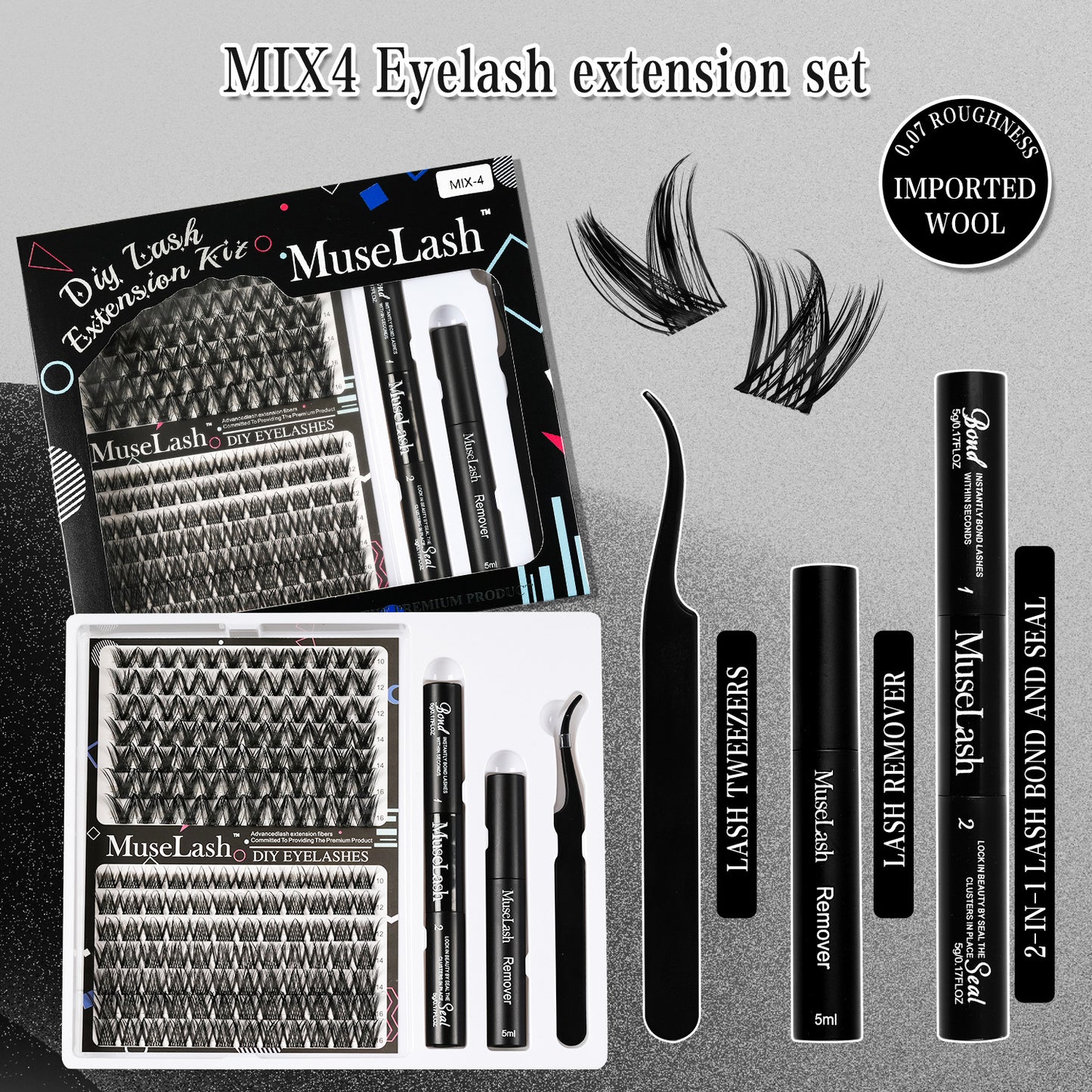 DIY Cluster Lashes Kit - Mixed Length Reusable Eyelash Extensions