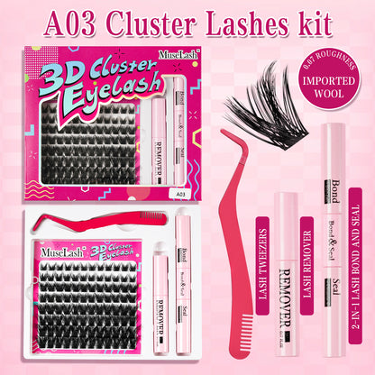 3D DIY Cluster Lashes Kit with Bond and Seal
