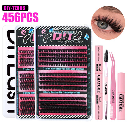 CMAYOME 456PCS D Curl Cluster Lashes Kit