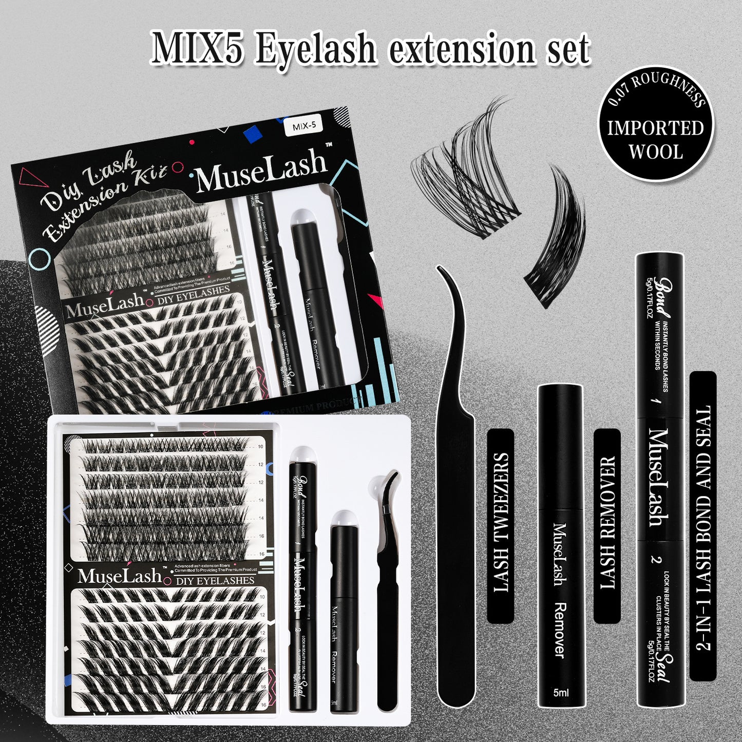 DIY Cluster Lashes Kit - Mixed Length Reusable Eyelash Extensions