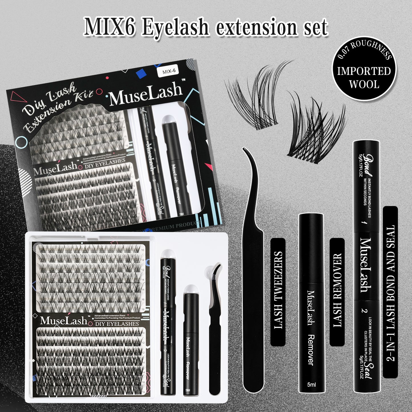 DIY Cluster Lashes Kit - Mixed Length Reusable Eyelash Extensions