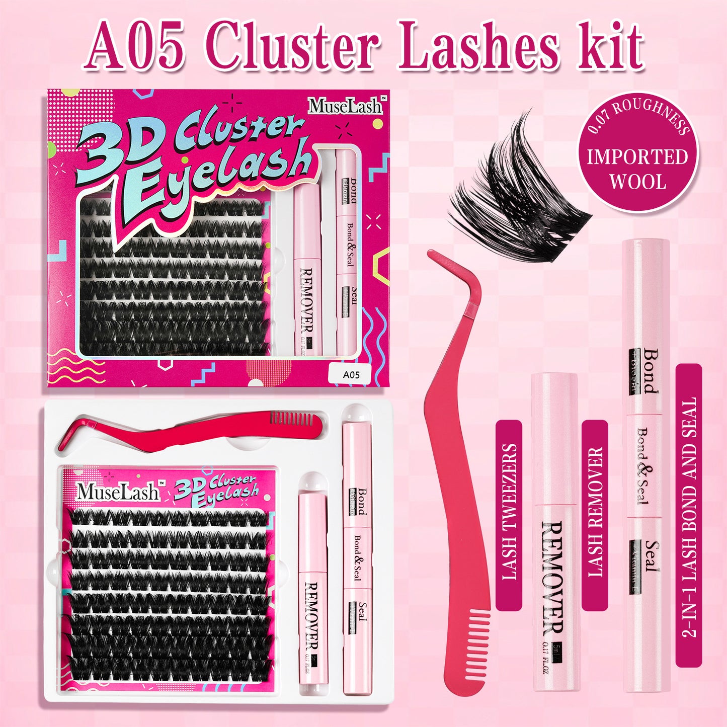 3D DIY Cluster Lashes Kit with Bond and Seal