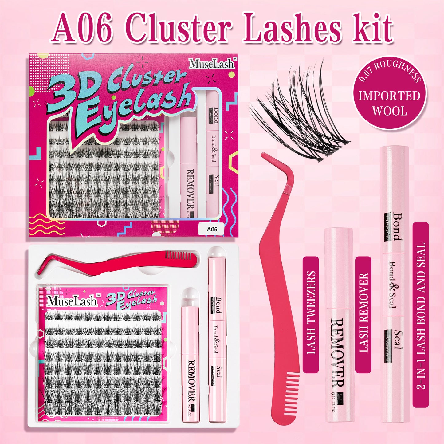 3D DIY Cluster Lashes Kit with Bond and Seal